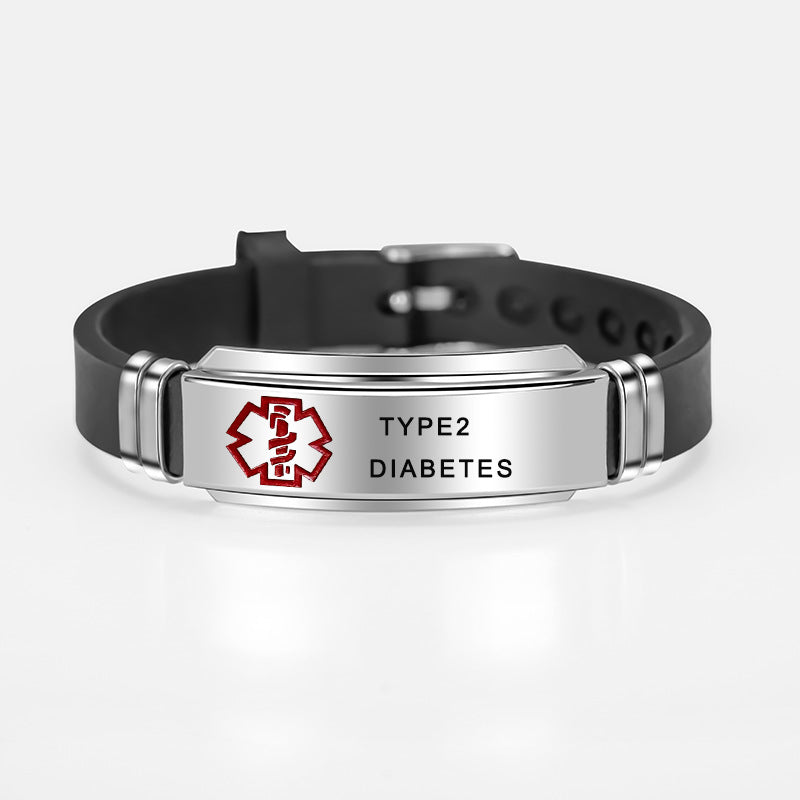 Medical logo Diabetic silicone bracelet